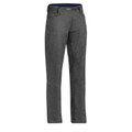 Charcoal grey ripstop work pants with navy contrast waistband and reinforced knee panels