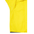Bright yellow hi vis shirt with mesh ventilation panel under arm and black contrast trim at hem