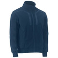 Navy blue full-zip softshell bomber jacket with contrast panelling, chest zip pocket and ribbed cuffs