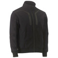 Black full-zip bomber jacket with contrast panelling, chest zip pocket and ribbed cuffs