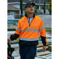 Bisley | Mens Taped Hi Vis 1/4 Zip Fleece Pullover | Sherpa Lining