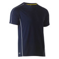 Navy Bisley Cool Mesh Tee with Reflective Piping, a breathable, quick-dry t-shirt ideal for hot weather workwear or safety uniforms.