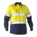 Bisley Recycled Taped Two Tone Hi Vis Drill Shirt - Yellow/Navy Bisley Recycled Taped Two Tone Hi Vis Drill Shirt - Yellow/Navy