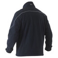 Navy bonded micro fleece jacket with white contrast piping detail on shoulders and back panel