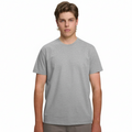 A male model with light brown hair wearing a plain Marl Grey Soho Men's Premium New Tech Cotton Face T-shirt, standing against a white background.