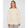 Cream unisex crew neck sweatshirt with ribbed cuffs and hem, smooth flat front panel ideal for decoration
