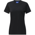 Black women's crew neck t-shirt with short sleeves and smooth cotton finish