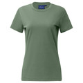 Sage green women's crew neck t-shirt with short sleeves and smooth cotton finish
