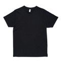 Black crew neck t-shirt with short sleeves and smooth cotton fabric finish