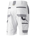 Bisley men's white painters cargo shorts with contrast highlights, industrial pockets, and a utility loop, made from durable cotton canvas drill for trade workwear.