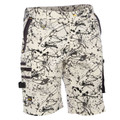 Bisley Mens Flex & Move Stretch Canvas Camo Cargo Short - Grey Paint Splatter