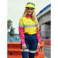 Bisley Womens Taped Hi Vis Cool Lightweight Drill Shirt Bisley Womens Taped Hi Vis Cool Lightweight Drill Shirt