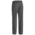 Charcoal ripstop work pants rear view showing back pockets and yellow Bisley tab detail