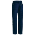 Navy ripstop work pants rear view showing back pockets with yellow bartack stitching and straight leg cut
