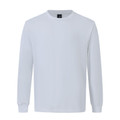 Mens Premium Cotton Face Jersey Long Sleeve Tee - White