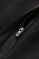Charcoal grey polar fleece half zip pullover with silver metal zipper detail and textured fabric finish