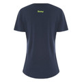 Back view of navy women's cotton tee with lime green Bisley logo at upper back yoke