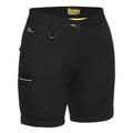 Black Towler Bisley Women's Mid-Rise Stretch Cotton Shorts, comfortable and durable workwear shorts with a flattering mid-rise fit and stretch fabric.