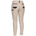 Stone work pants with black contrast pockets and knee panels, rear view with elasticated ankle cuffs