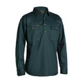 Bisley Closed Front Cotton Drill Shirt - Long Sleeve _ Bottle Green Bisley Closed Front Cotton Drill Shirt - Long Sleeve _ Bottle Green
