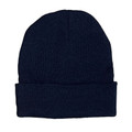 Plain Eco Recycled PET Roll Up Knit Beanie - Navy