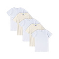 LOFT 5 PACK | Mens Premium Cotton Tee: White, Natural Bundle