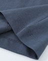 Slate grey long sleeve tee showing folded hem with twin needle stitching detail