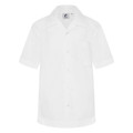 Unisex School Short Sleeve Shirt | Open Neck Collar _ White