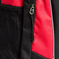 Black/Red ICONIK Structured Backpack featuring high-visibility reflective piping, a durable ergonomic design, and multiple compartments for laptop and school or office essentials.