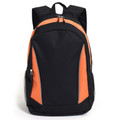 Black/Orange ICONIK Structured Backpack featuring high-visibility reflective piping, a durable ergonomic design, and multiple compartments for laptop and school or office essentials.