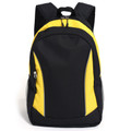 Black/Yellow ICONIK Structured Backpack featuring high-visibility reflective piping, a durable ergonomic design, and multiple compartments for laptop and school or office essentials.