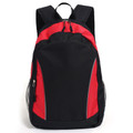 Black/Red ICONIK Structured Backpack featuring high-visibility reflective piping, a durable ergonomic design, and multiple compartments for laptop and school or office essentials.