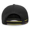 Poly Baseball Cap Contrast Piping - Black/Gold - Back