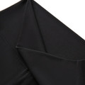 Black high-waisted legging shorts with flatlock stitching detail and wide elastic waistband