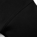 Black oversized cotton-rich hoodie with soft fleece interior and twin-needle stitched hem detail