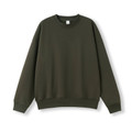 Military Green Calm Unisex Oversize Easy Fit Crew Neck Sweater, a comfortable and relaxed fit pullover ideal for casual wear or streetwear.
