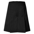 Black box-pleat school shorts with elasticated waistband and front pockets