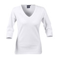 LYNN Women V neck stretch 3/4 sleeves White T-shirt LYNN Women V neck stretch 3/4 sleeves White T-shirt