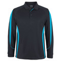 Mens sports long sleeve quick dry polo shirt with contrast