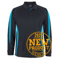 Quick Dry Contrast Polo Shirt - Black/Aqua Teamwear