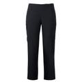 Black stretch cargo scrub pants with side leg pockets and elasticated waistband