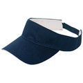 Navy visor with white sandwich peak and adjustable headband with contrast piping