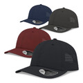 Atlantis Bretta caps in navy, charcoal, burgundy and black — perforated side panels, structured low-profile crown, mid visor