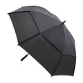 Charcoal grey storm umbrella with black straight handle and reinforced double canopy panels