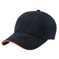 Premium Soft Sandwich Peak Cap - Navy/Orange Premium Soft Sandwich Peak Cap - Navy/Orange