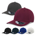 Atlantis PITCH stretch-fit caps in charcoal, burgundy, black, dark navy, royal blue and white — structured six-panel with mid-profile visor