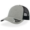 Atlantis Rascal trucker cap in heather grey melange with black mesh back panels and mid visor