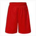 Red Runner Sport Shorts, a unisex lightweight, quick-dry activewear short with an elastic waist, suitable for team uniforms, gym training, or general athletic use.