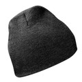 Charcoal heathered double-layer knit beanie with ribbed texture and fitted pull-on style