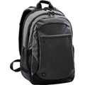 Charcoal grey 20L backpack with black base panel, dual zip compartments and front slip pocket